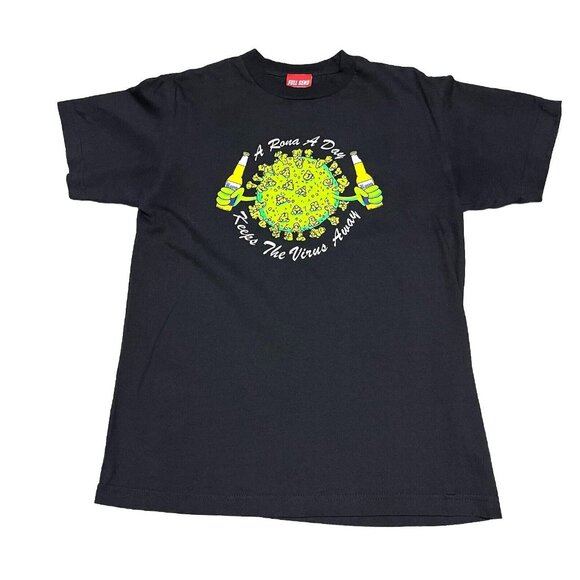 Full Send Black T-Shirt Corona Virus Men's Size Medium Nelk Boys - Picture 1 of 5